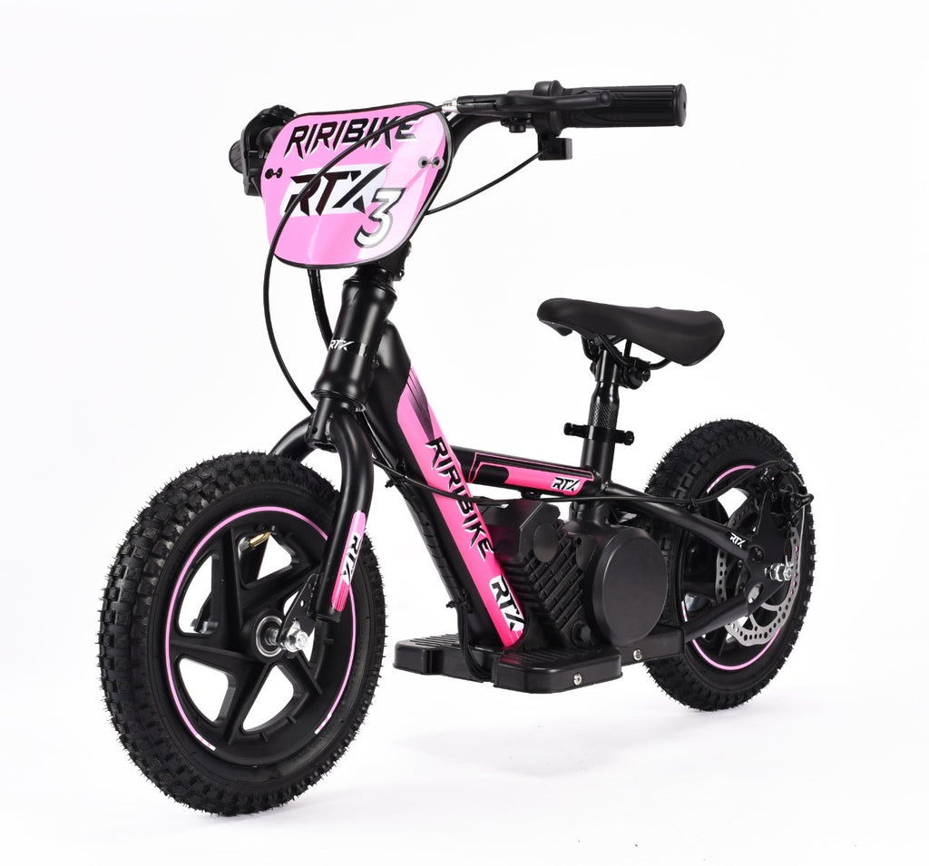 RIRIBIKE RTX3 12" 24V – Elektrische loopfiets voor kinderen | Roze