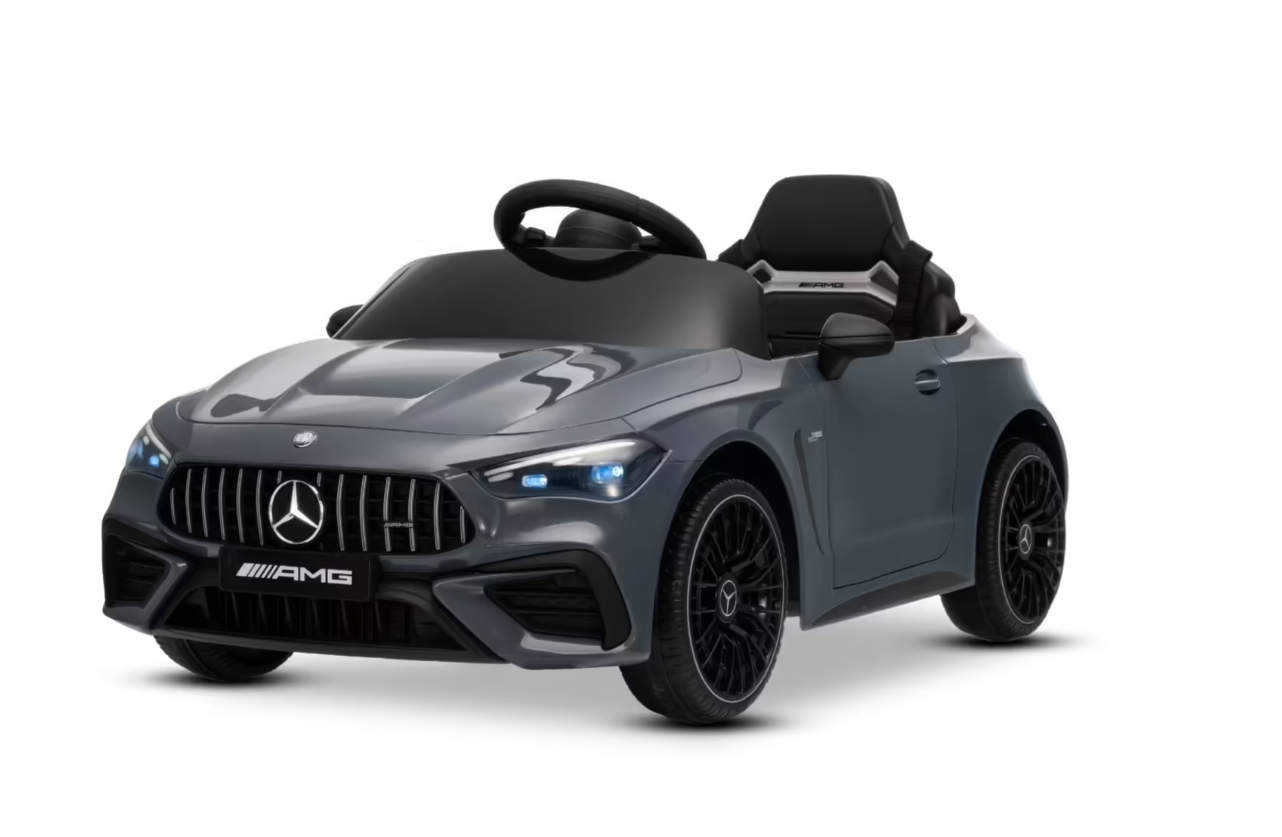 Voiture électrique enfant Mercedes CLE 12V avec traction arrière, gris, monoplace, batterie lithium