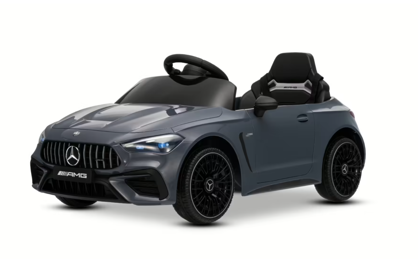 Voiture électrique enfant Mercedes CLE 12V avec traction arrière, gris, monoplace, batterie lithium