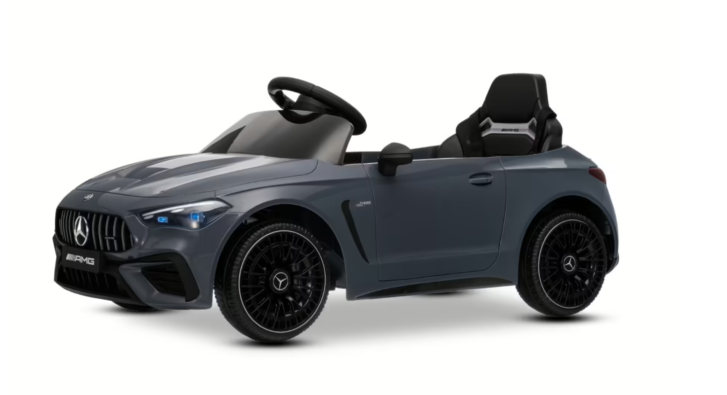Voiture électrique enfant Mercedes CLE 12V avec traction arrière, gris, monoplace, batterie lithium