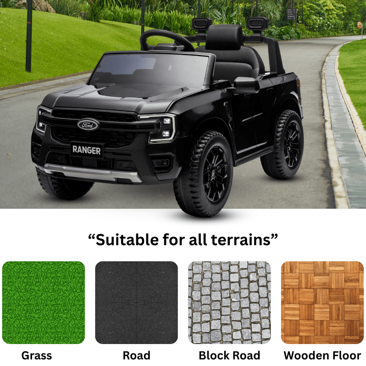 Ford 707 12V – Voiture électrique enfant | Noir
